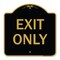 Signmission Designer Series Parking Lot Exit Only, Black & Gold Aluminum Sign, 18" L, 18" H, BG-1818-23423 A-DES-BG-1818-23423 - alternate 1